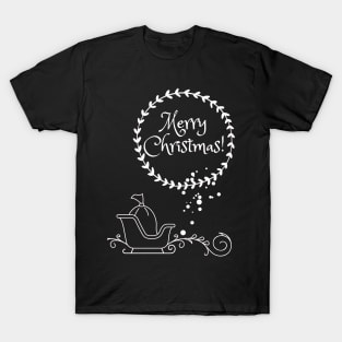 Christmas Greetings 4- Christmas Santa Claus Pattern Sleigh T-Shirt